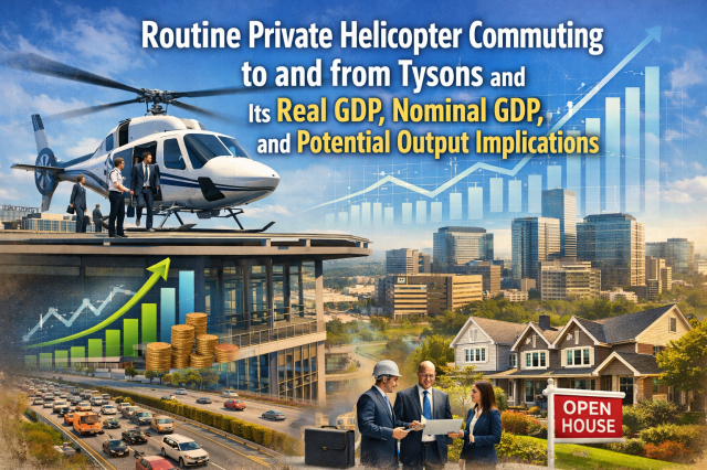 Routine Private Helicopter Commuting to and from Tysons and Its Real GDP, Nominal GDP, and Potential Output Implications